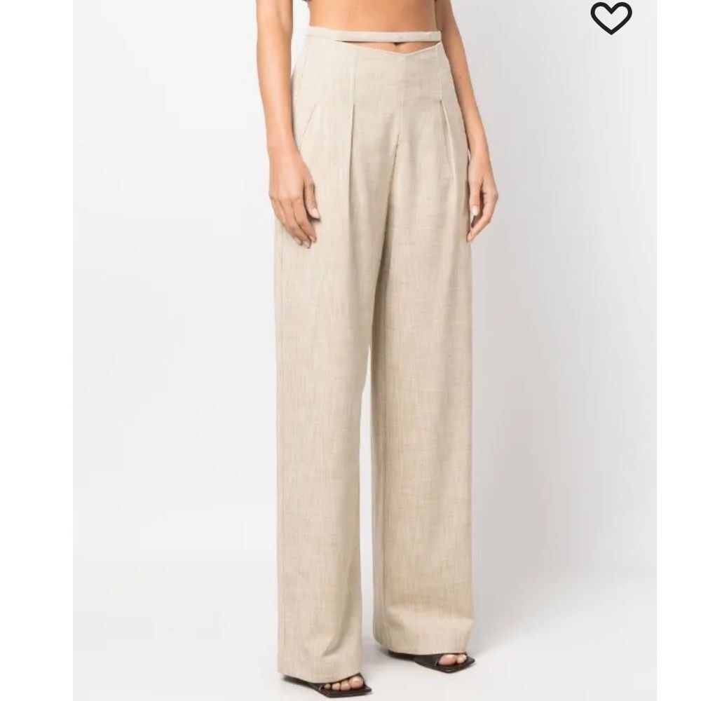 Cult Gaia cut-out wide-leg trousers ecru 4